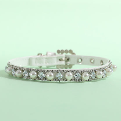 Halsband mit Strass und Perlen